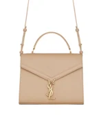 Y Cassandra Medium Top Handle in Grain de Poudre Embossed Leather