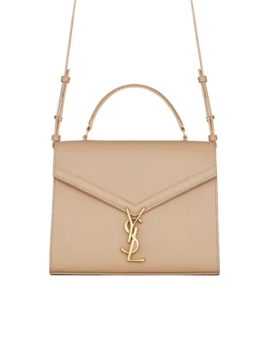 Y Cassandra Medium Top Handle in Grain de Poudre Embossed Leather
