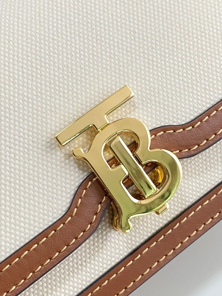 Bur Small Two Tone Canvas Leather TB Bag - Image 3