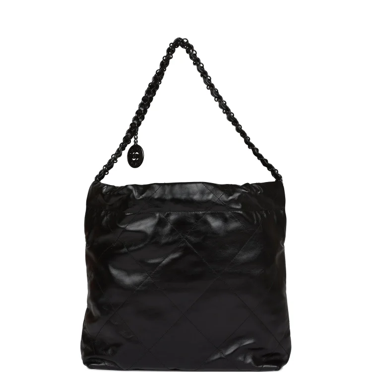 CC Small 22 Bag SO Black Calfskin Black Hardware - Image 4