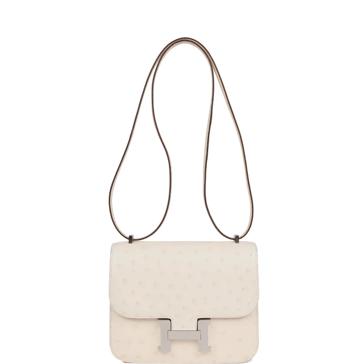 H Constance 18 Nata Ostrich Palladium Hardware - Image 6