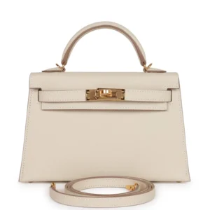 H Kelly Sellier 20 Craie Epsom Gold Hardware