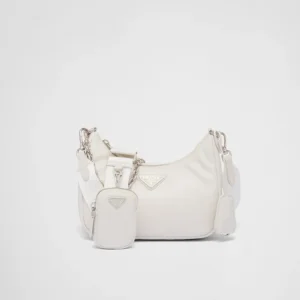 Padded nappa-leather PP Re-Edition shoulder bag ?C White