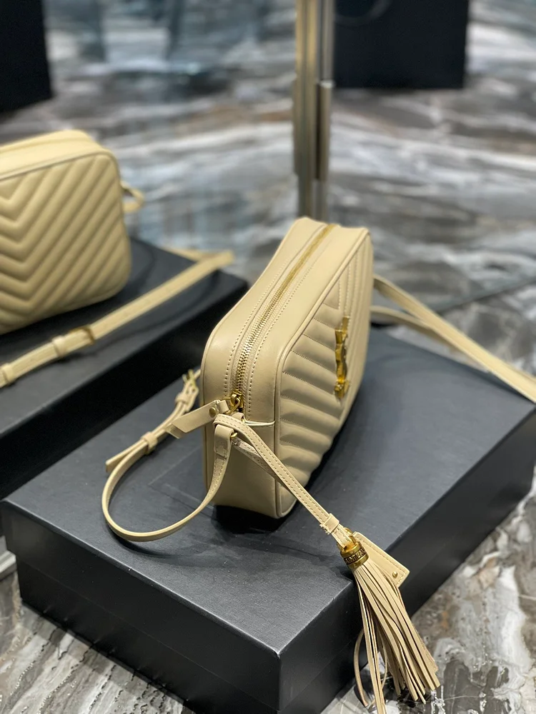 Y Lou Camera Bag Beige With Gold Toned Hardware - Image 2