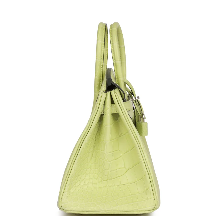 H Birkin 25 Jaune Bourgeon Matte Alligator Palladium Hardware - Image 2