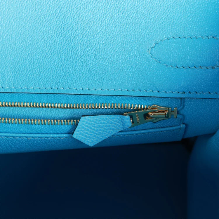 H Birkin 30 Celeste Epsom Gold Hardware - Image 8