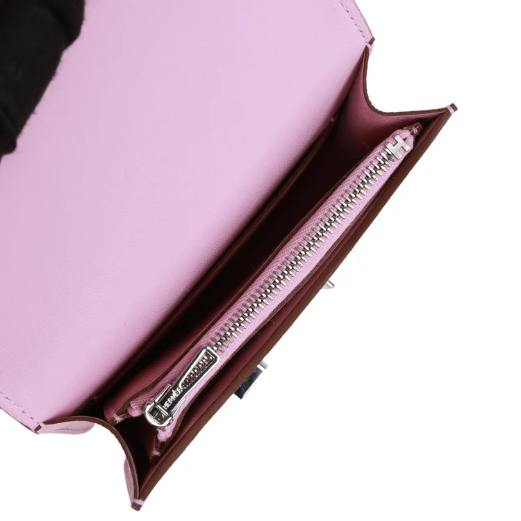 H Constance Slim Wallet Mauve Syestre Epsom Palladium Hardware - Image 7