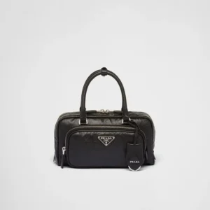 PP Antique nappa leather multi-pocket top-handle bag ?C Black