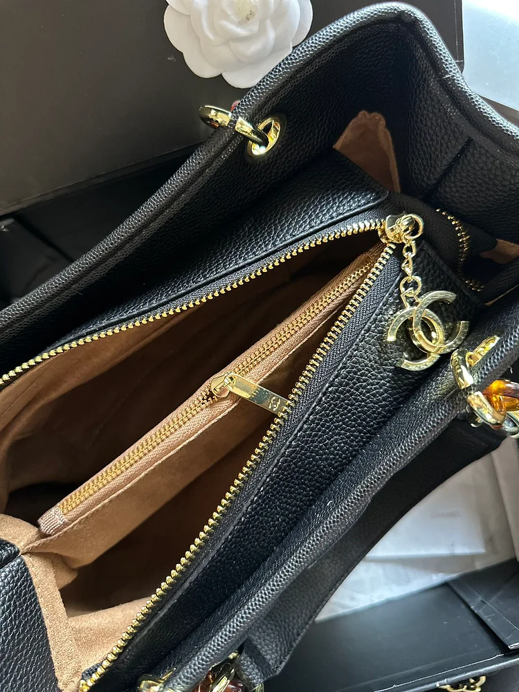 Cc new arrival vintage tote bag caviar leather size: 27cm - Image 9