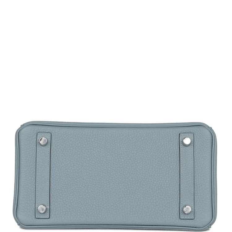 H Birkin 25 Bleu Lin Verso Togo Palladium Hardware - Image 5