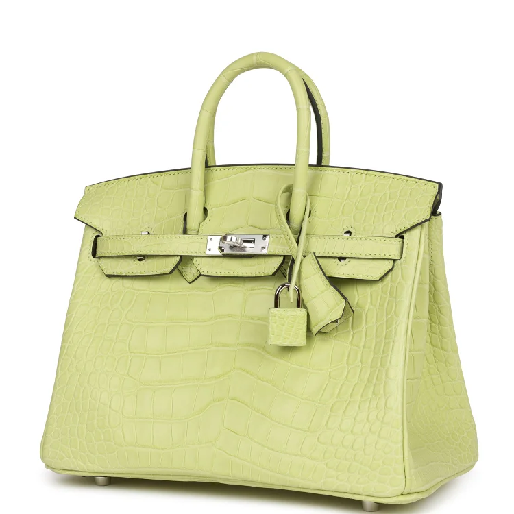 H Birkin 25 Jaune Bourgeon Matte Alligator Palladium Hardware - Image 4