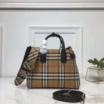 bb Small Banner Vintage Check And Tote Black For Women, Women??s Bags 10.5in/26cm