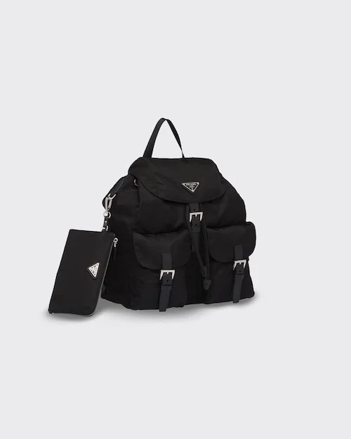 PP Re-Nylon medium backpack- Black - Image 3