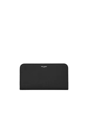 Y Zip Around Wallet in Grain de Poudre Embossed Leather