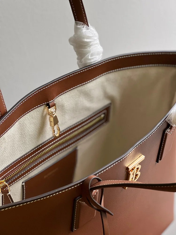 Bur Motif Leather Medium Tote Bag - Image 6