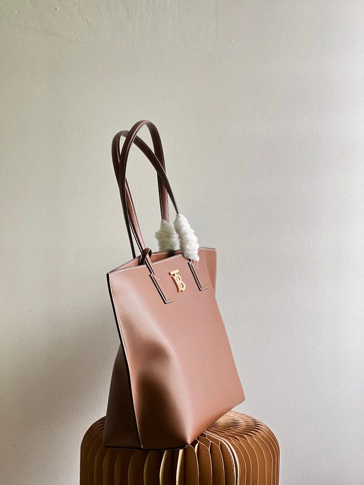Bur Motif Leather Medium Tote Bag - Image 4