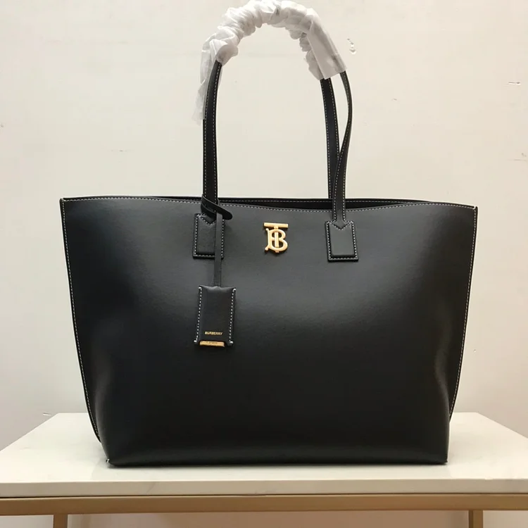 Bur Motif Leather Medium Tote Bag - Image 9
