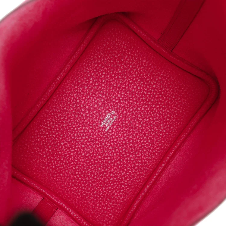 H Picotin Lock 18 Framboise Clemence and Matte Alligator Touch Palladium Hardware - Image 6