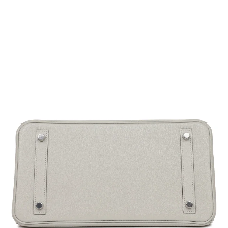 H Special Order (HSS) Birkin 30 Gris Perle Verso Chevre Brushed Palladium Hardware - Image 5