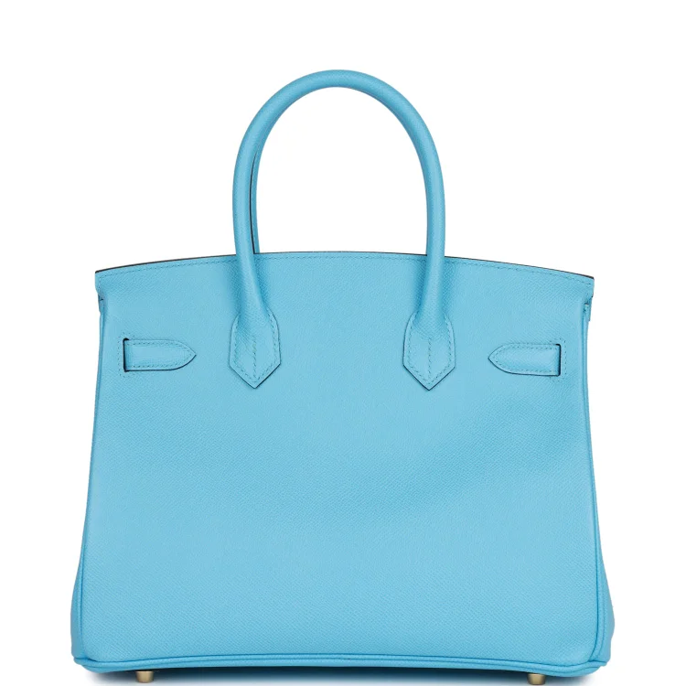 H Birkin 30 Celeste Epsom Gold Hardware - Image 3