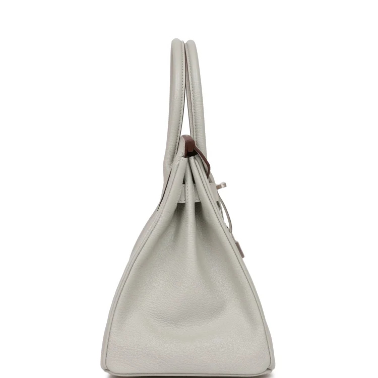 H Special Order (HSS) Birkin 30 Gris Perle Verso Chevre Brushed Palladium Hardware - Image 2