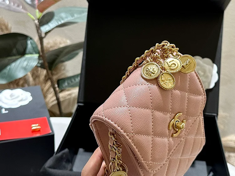 CC new arrival caviar leather phone bag size: 12*16 cm - Image 12