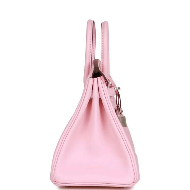 H Birkin 25 Rose Sakura Swift Palladium Hardware - Image 2