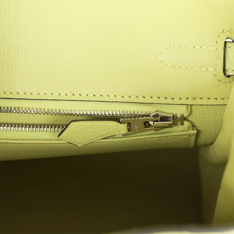 H Birkin 25 Jaune Bourgeon Matte Alligator Palladium Hardware - Image 8