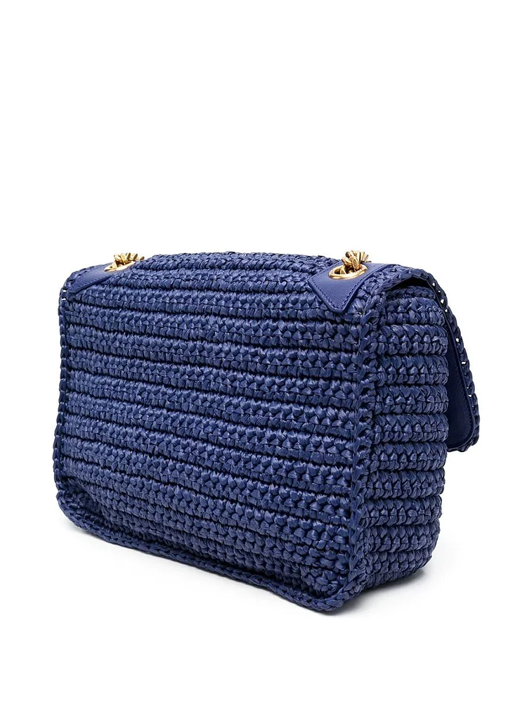 Y Niki Medium Chain Bag in Raffia and Leather - Image 3