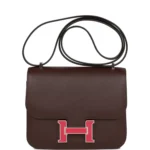 H Constance 18 Rouge Sellier Epsom Palladium Hardware