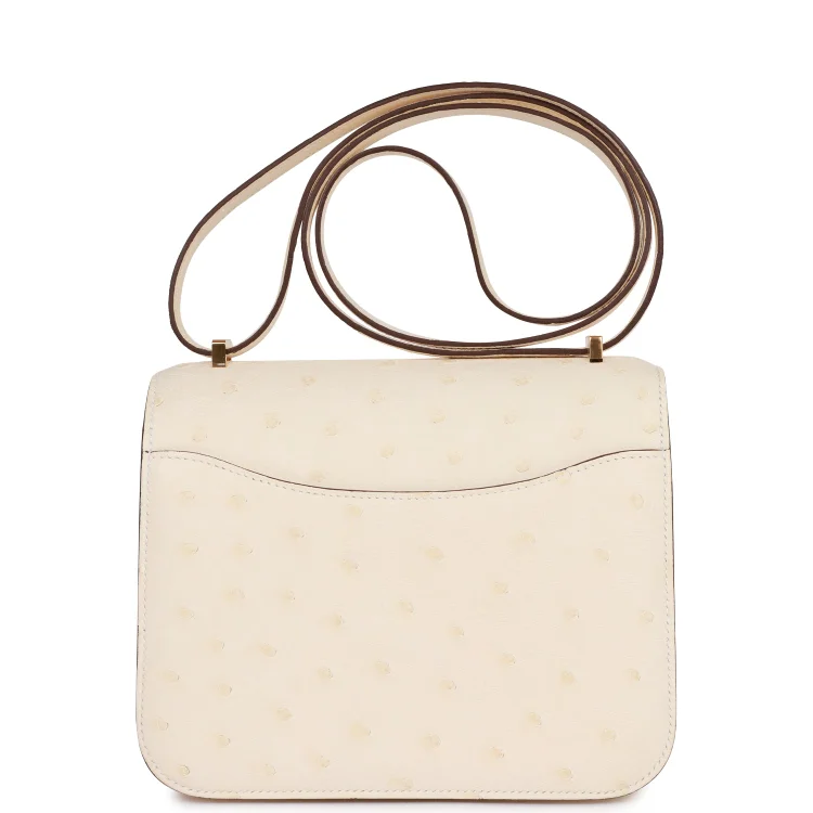 H Constance 18 Nata Ostrich Gold Hardware - Image 3
