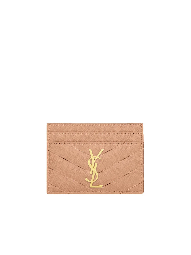 Y Cassandre Y Matelasse Card Case in Grain de Poudre Embossed Leather