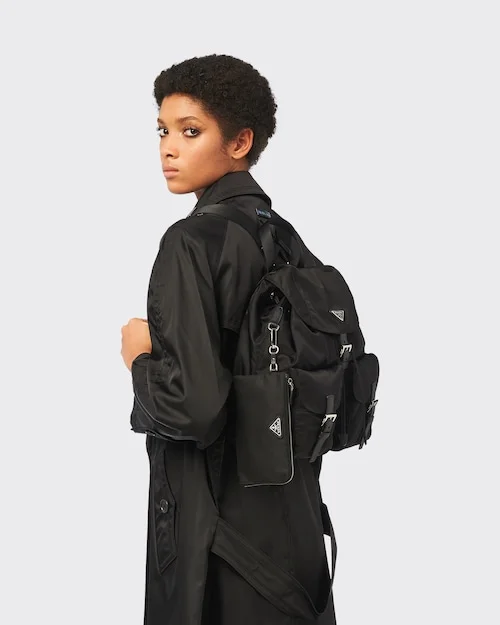 PP Re-Nylon medium backpack- Black - Image 5