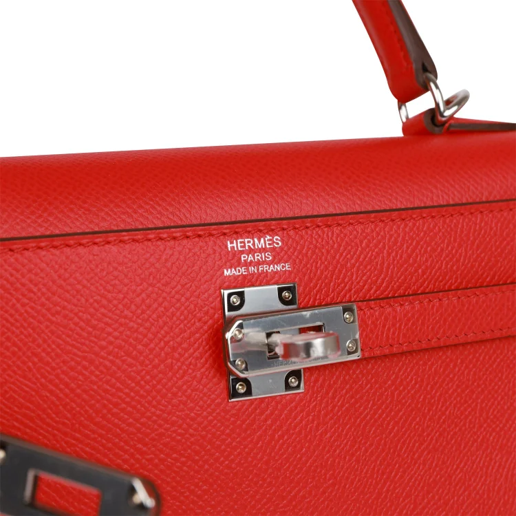 H Kelly Sellier 25 Rouge de Coeur Verso Epsom Palladium Hardware - Image 6