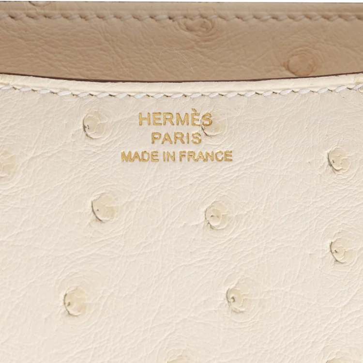 H Constance 18 Nata Ostrich Gold Hardware - Image 7