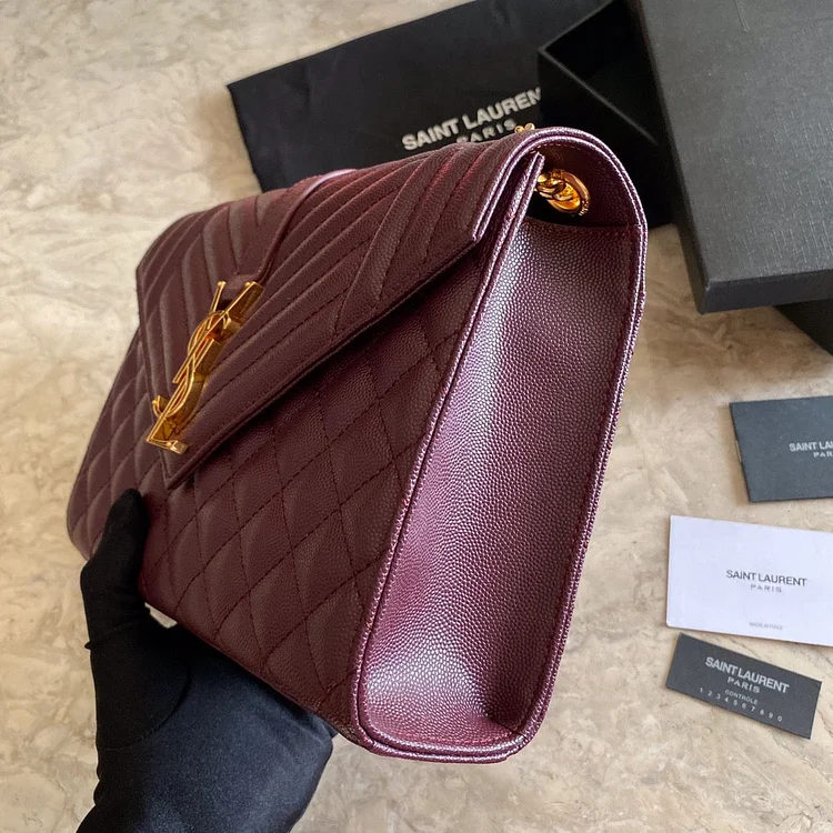 Y Envelope Medium Bag In Mix Matelasse Grain De Poudre Embossed Leather - Image 11