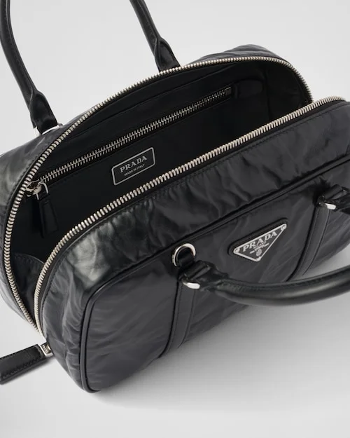 PP Small antique nappa leather top handle bag ?C Black - Image 3