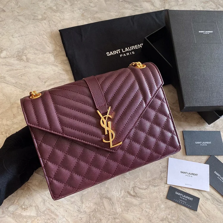Y Envelope Medium Bag In Mix Matelasse Grain De Poudre Embossed Leather - Image 9
