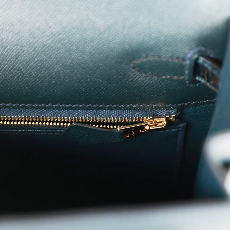 H Kelly Sellier 25 Vert Rousseau Madame and Shiny Niloticus Crocodile Touch Gold Hardware - Image 8