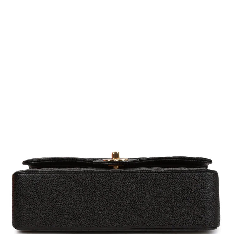 CC Small Classic Double Flap Black Caviar Gold Hardware - Image 5