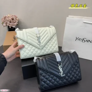Y ENVELOPE Medium Chain Bag in Supple Matelasse Leather size :25.4 *  17 cm