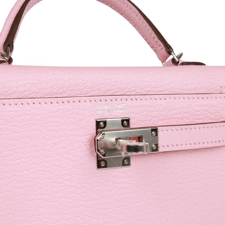 H Kelly Sellier 20 Rose Sakura Chevre Palladium Hardware - Image 6