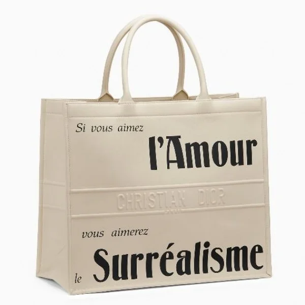 D Book Tote Bag Surrealism Printed Calfskin - Image 2
