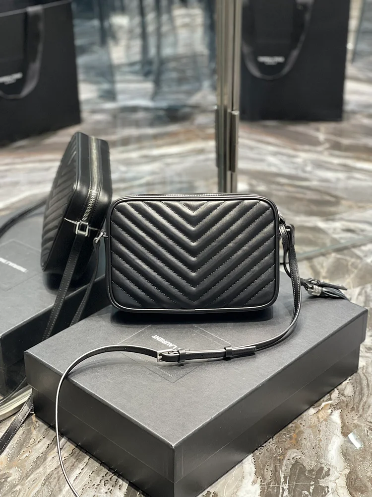 Y Lou Camera Bag Black With Silver Toned Hardware - Image 3