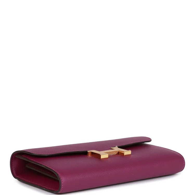 H Constance Wallet To Go Anemone Evercolor Gold Hardware - Image 5
