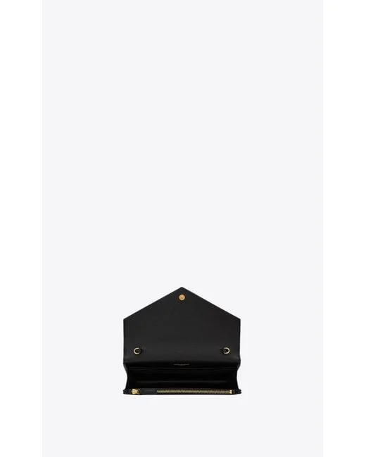 Y Cassandre Y Matelass Chain Wallet in Grain de Poudre Embossed Leather - Image 5