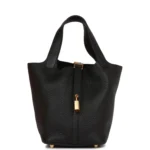 H Picotin Lock 18 Black Clemence Gold Hardware