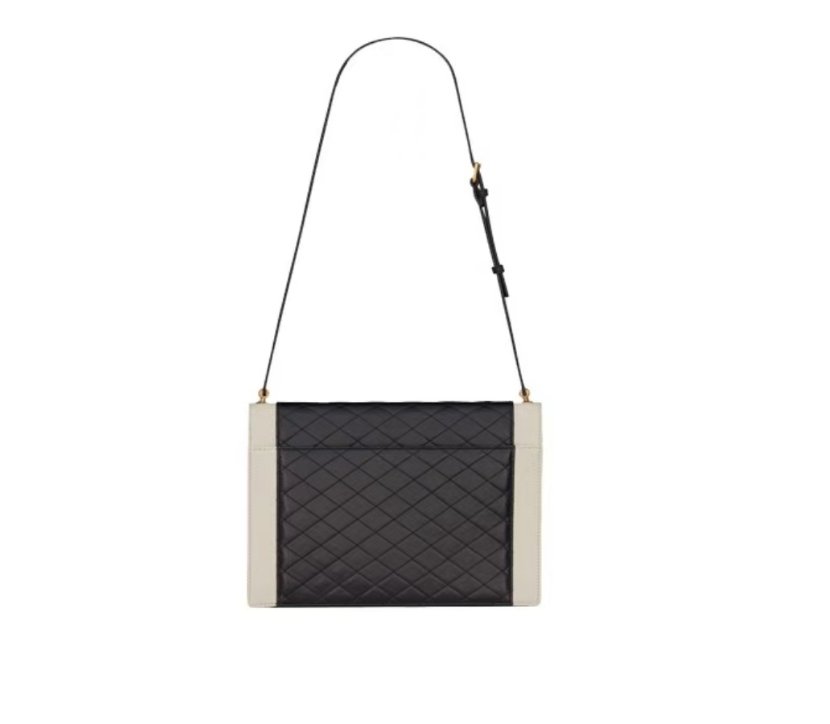 Y Gaby Satchel in Lambskin and Lamb Leather Black&White - Image 3