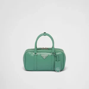 PP Small antique nappa leather top handle bag ?C Sage Green