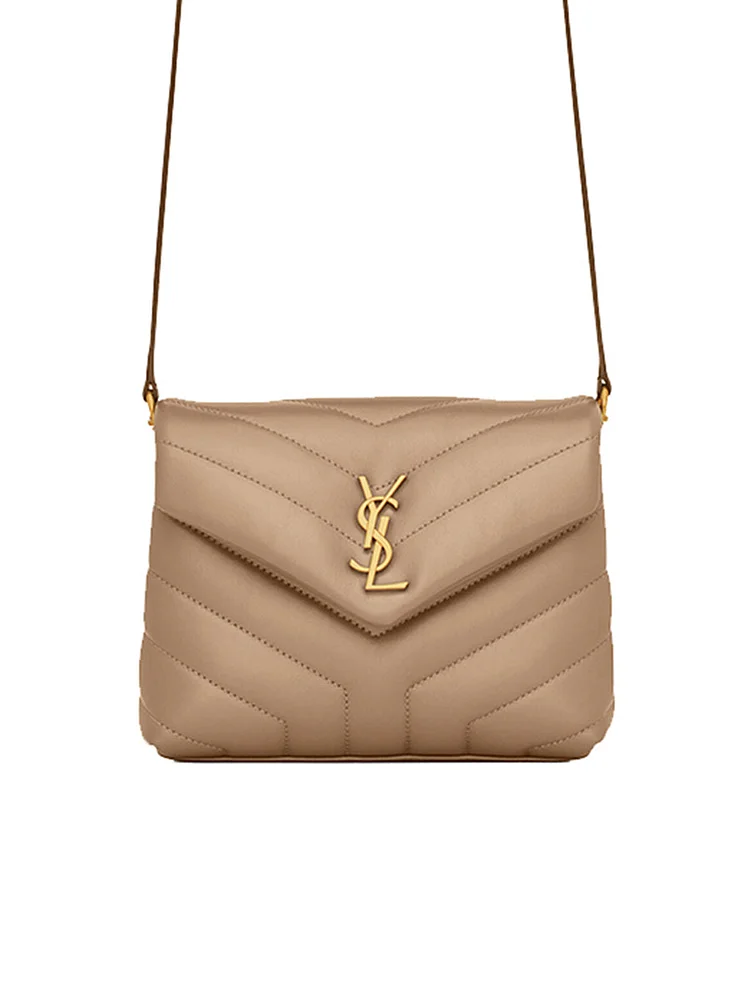 Y Loulou Toy Bag in Matelasse ??Y?? Leather in Greyish Brown